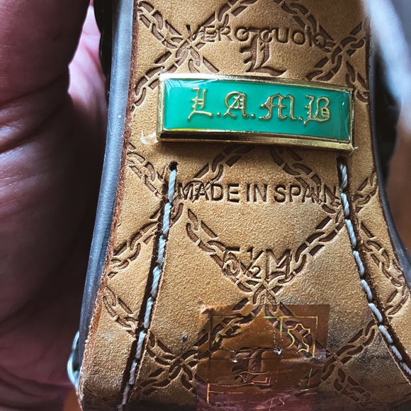 L.A.M.B. STILETTOS | METALLIC TAUPE | SIZE 5 1/2 - Picture 8 of 8